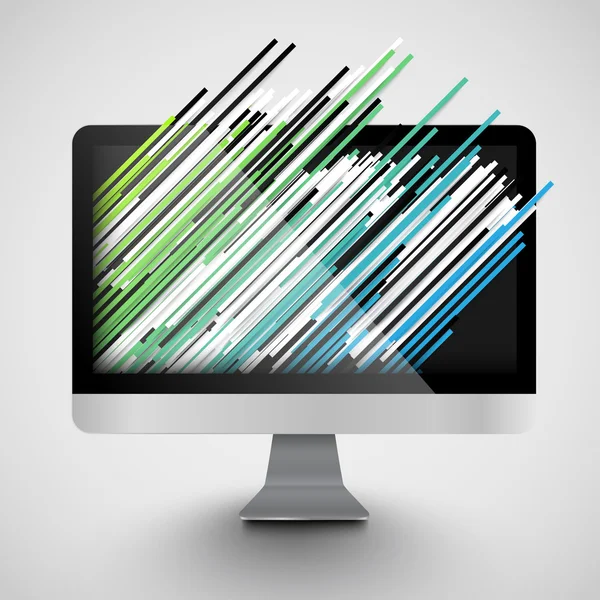 Monitor con patrón abstracto — Vector de stock