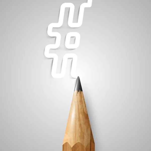 Pencil with hashtag symbol — Stock Vector