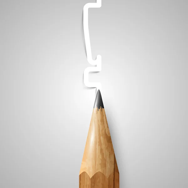 Crayon avec point d'exclamation — Image vectorielle