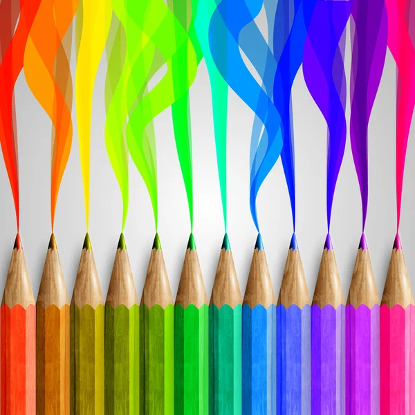 Composition avec crayons colorés — Image vectorielle