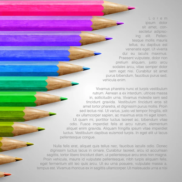 Composition avec crayons colorés — Image vectorielle