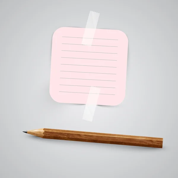 Papier mit Klebeband und Bleistift — Stockvektor