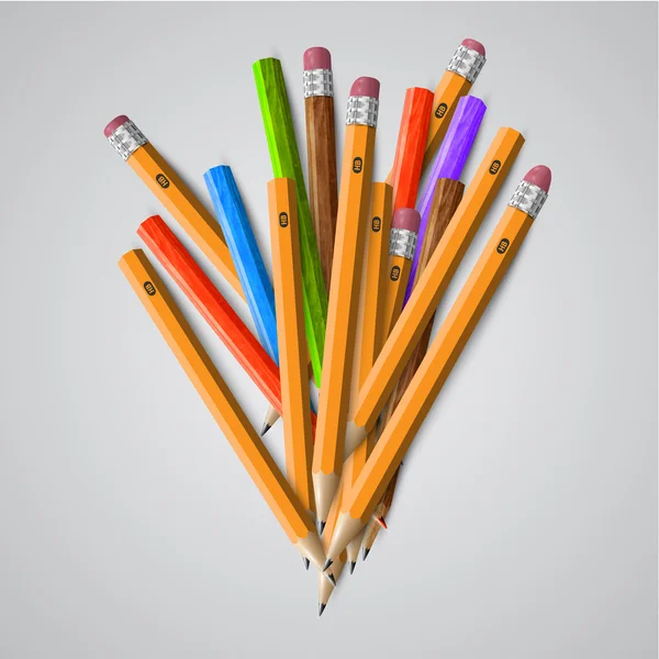 Scherp gedetailleerde potloden — Stockvector