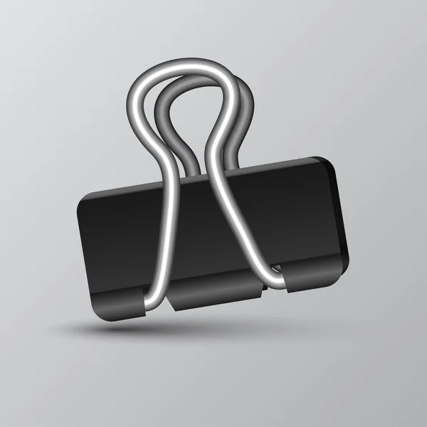 Black binder clip — Stock Vector