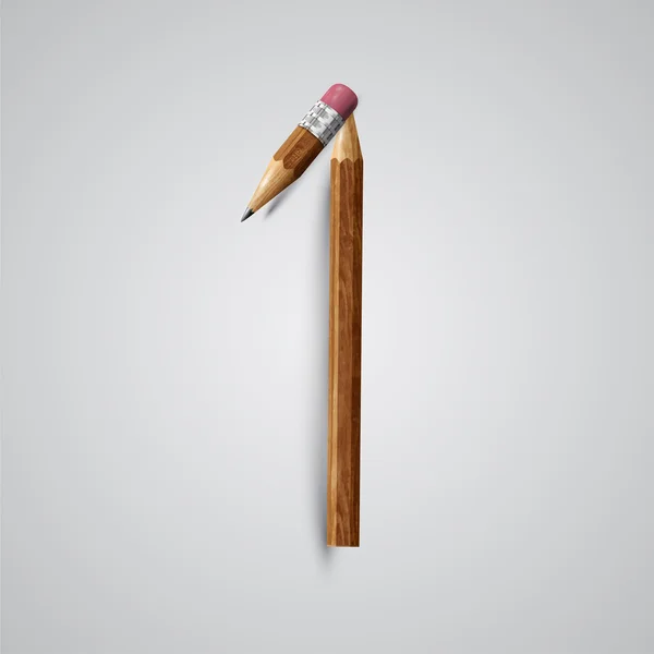 Числа, написанные карандашами — стоковый вектор