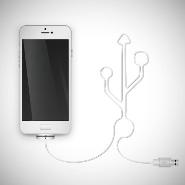 Telefon kablosunu şekillendirme Usb sembolü