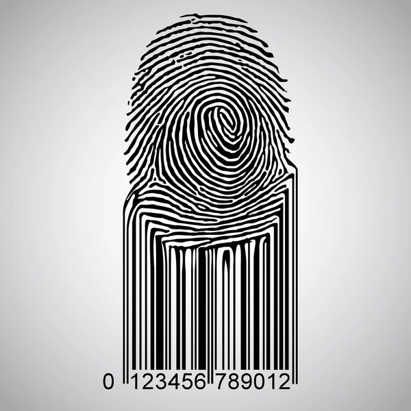Fingerprint becoming barcode — Stock Vector