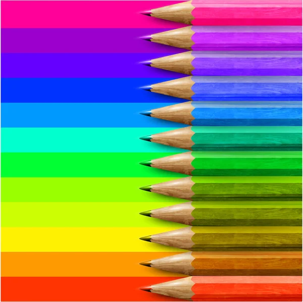 Composition with colorful pencils — Stock Vector