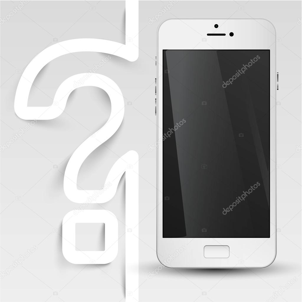 Smartphone with question mark