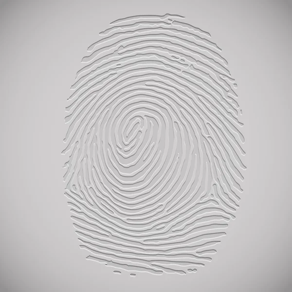 Fingerprint icon on grey background — Stock Vector