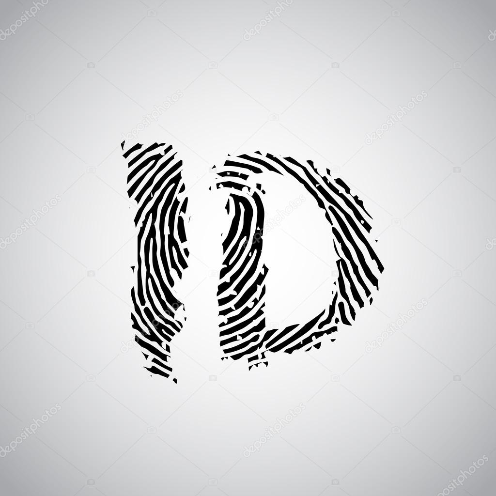 Vector dark fingerprint on gray background