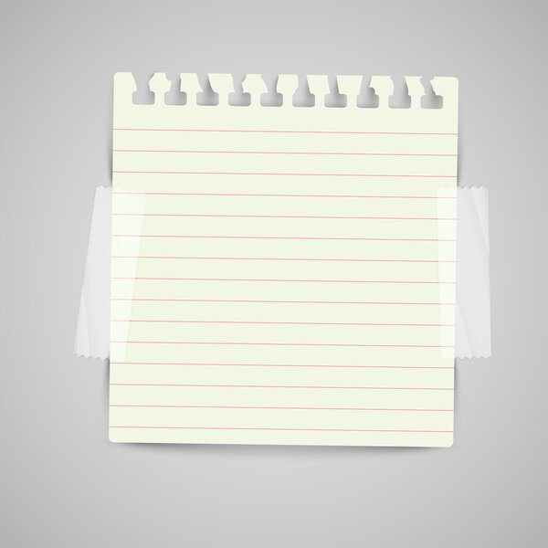 Note paper with scotch tape sample