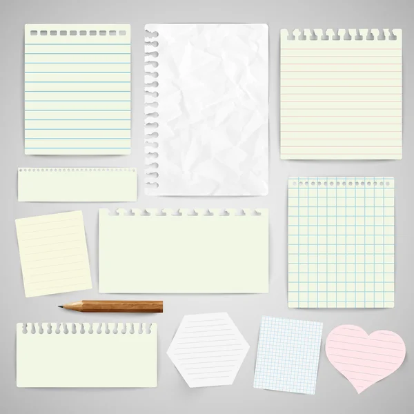 Diverses notes papier . — Image vectorielle