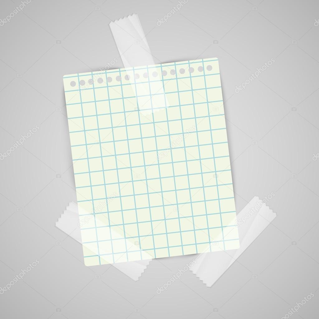 Note paper with scotch tape sample