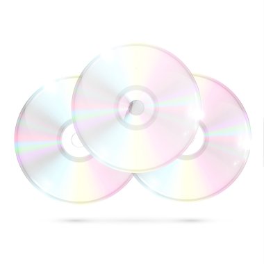 Three CD DVDs on White clipart