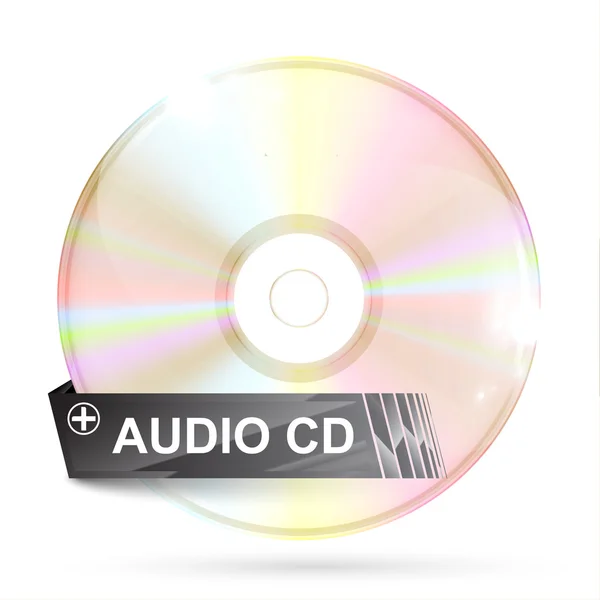 CD DVD, con etiqueta — Vector de stock