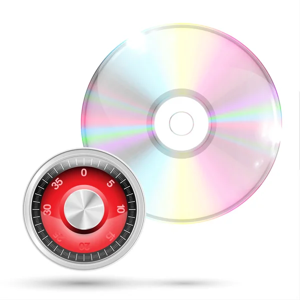 Cd Dvd，带锁 — 图库矢量图片