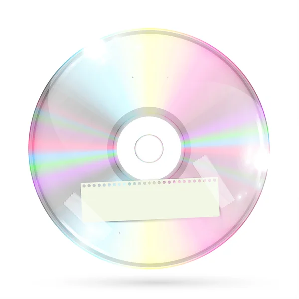 DVD CD réaliste avec étiquette — Image vectorielle