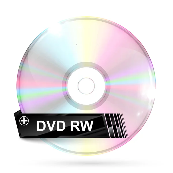 DVD CD réaliste avec étiquette — Image vectorielle