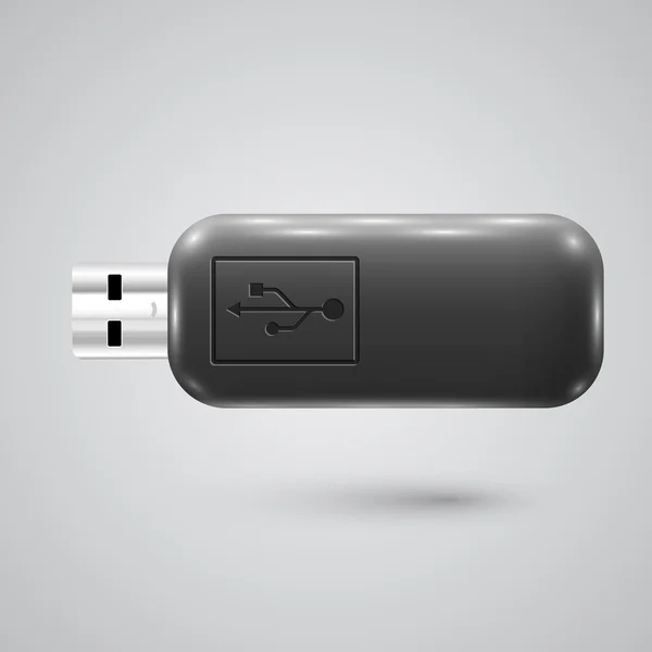 Icônes de lecteur flash USB noir — Image vectorielle