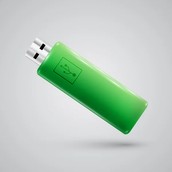 Grüne USB-Stick-Symbole — Stockvektor