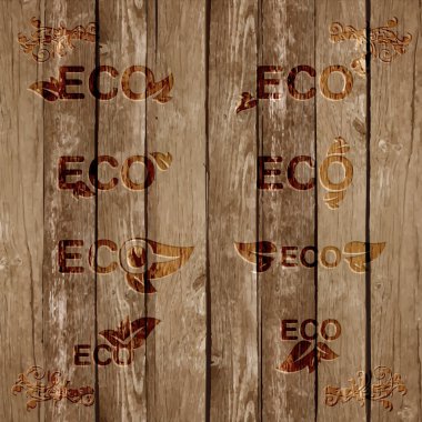 Farklı logo ve eko işaretlerin, çizim