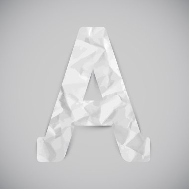 Kesilmiş kağıt alfabe harfleri A ayarla