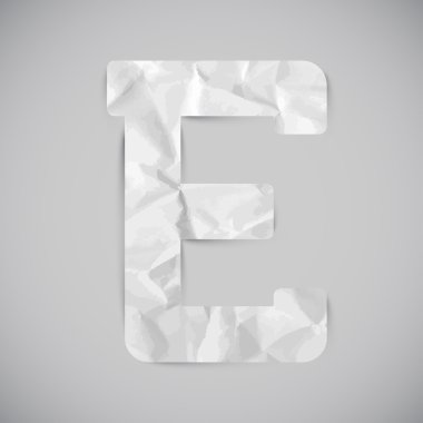 Kesilmiş kağıt alfabe harfleri E ayarla