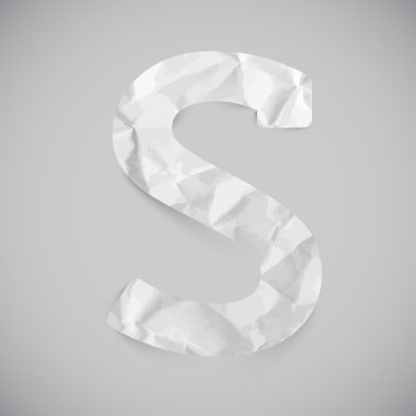 Kesilmiş kağıt alfabe harfleri S ayarla