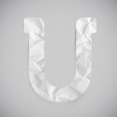 Kesilmiş kağıt alfabesi harflerini U ayarla