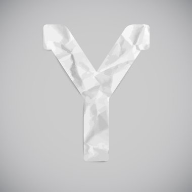 Kesilmiş kağıt alfabe harfleri Y ayarla