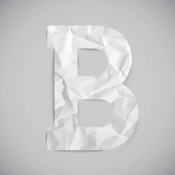 Jeu de lettres alphabet papier découpé B — Image vectorielle