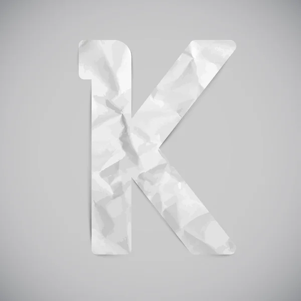 Set of cut paper  alphabet letters K — Stock Vector