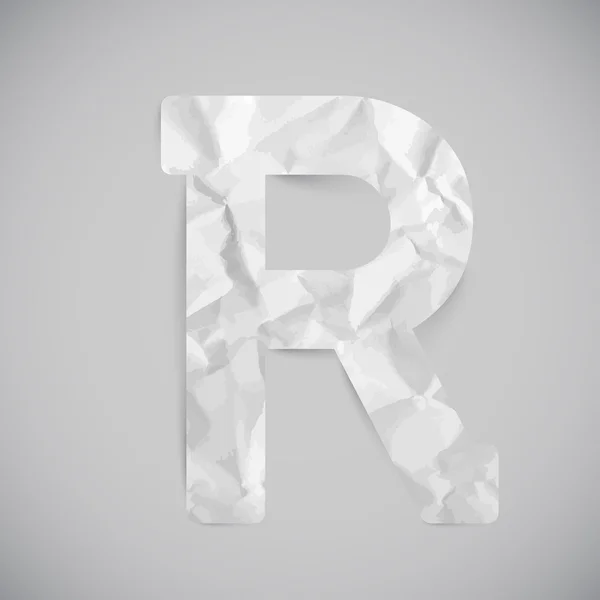 Conjunto de letras de alfabeto de papel cortado R — Vector de stock