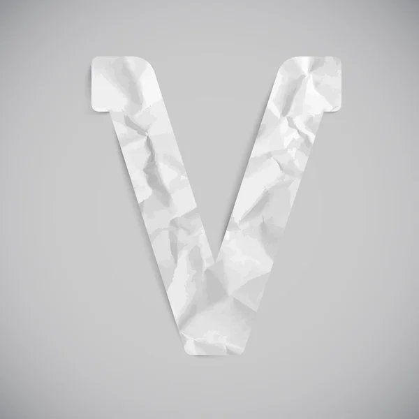 Set of cut paper  alphabet letters V — Stock Vector