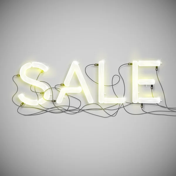 "Sale" made by neon type, vector — Stock Vector