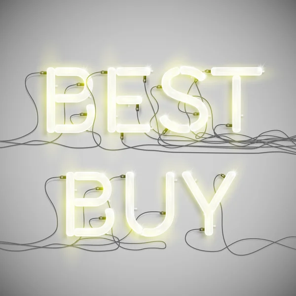 "Best Buy "hecho por tipo de neón — Archivo Imágenes Vectoriales