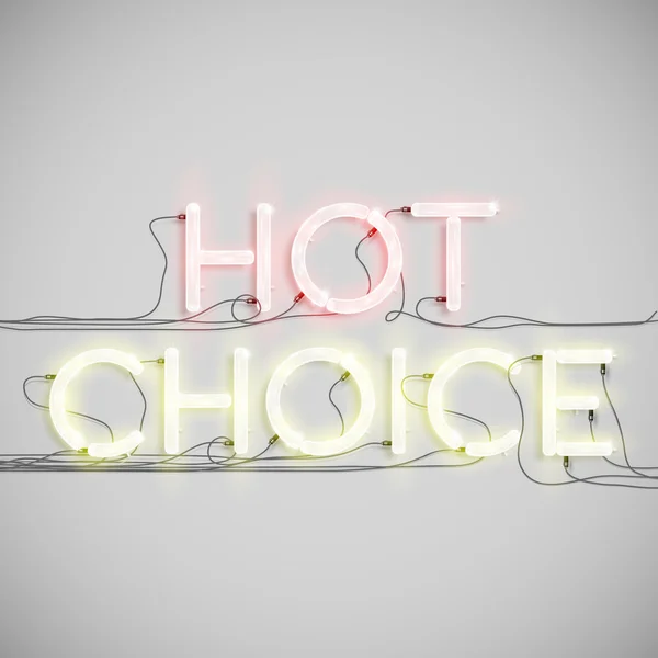 "Hot Choice "gemaakt door Neon type — Stockvector