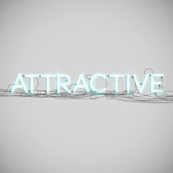 "attraktiv "tillverkad av Neon typ — Stock vektor