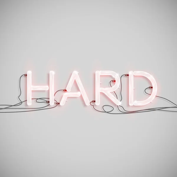 "hard "gemaakt door Neon type — Stockvector