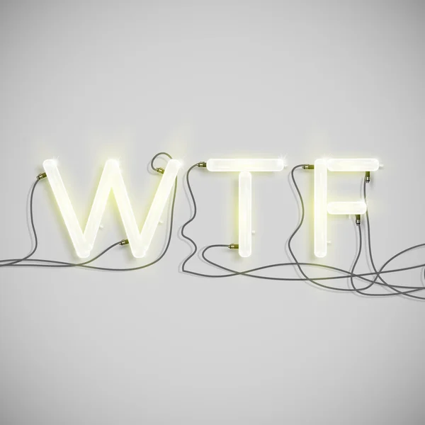 WTF sign with wires — Stock Vector