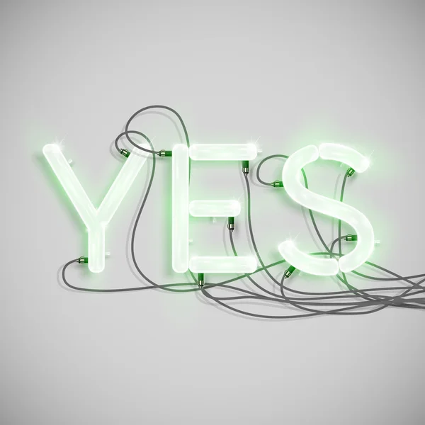 Yes sign with wires — Stock Vector