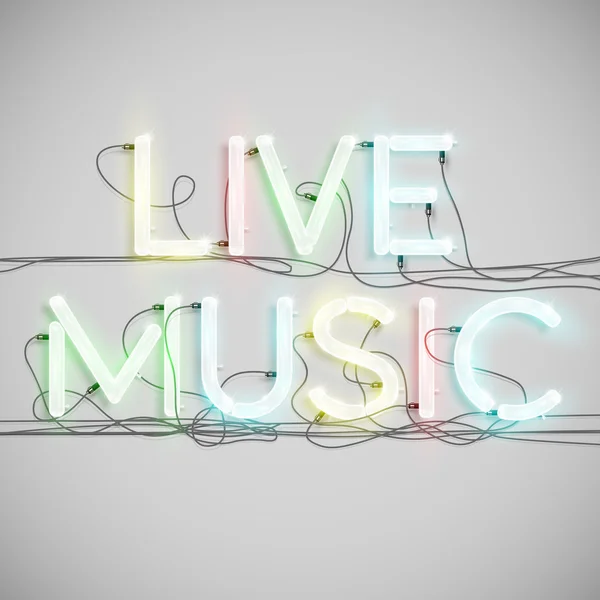 Signo de música en vivo con cables — Vector de stock