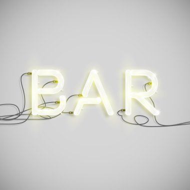 Gerçekçi neon word teller ile