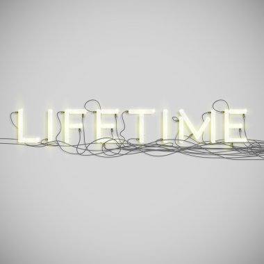 Gerçekçi neon word teller ile
