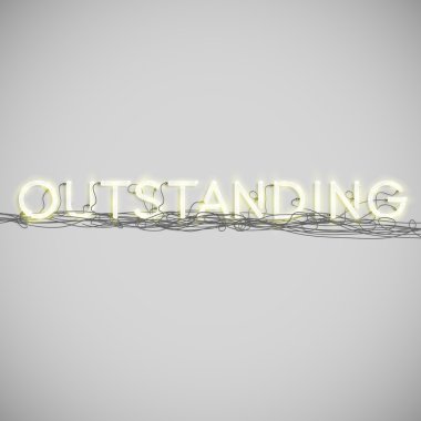 Gerçekçi neon word teller ile