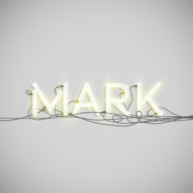 Gerçekçi neon word teller ile