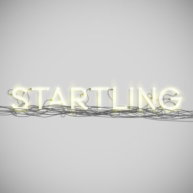 Gerçekçi neon word teller ile