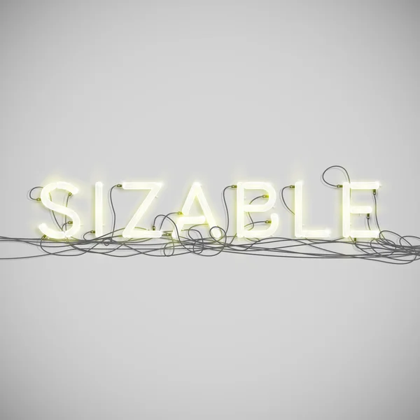 Realistic neon word with wires — Stock Vector