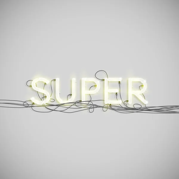 Realistic neon word with wires — Stock Vector